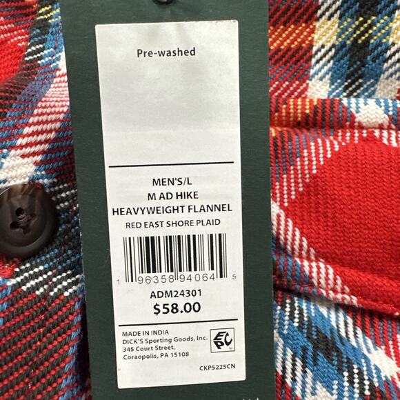 Alpine Design Heavyweight Flannel Shirt Men’s Size Large Red Blue Yellow Plaid - Picture 8 of 12